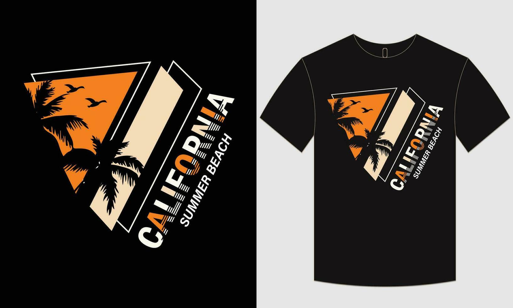 California  and summer t-shirt design vector