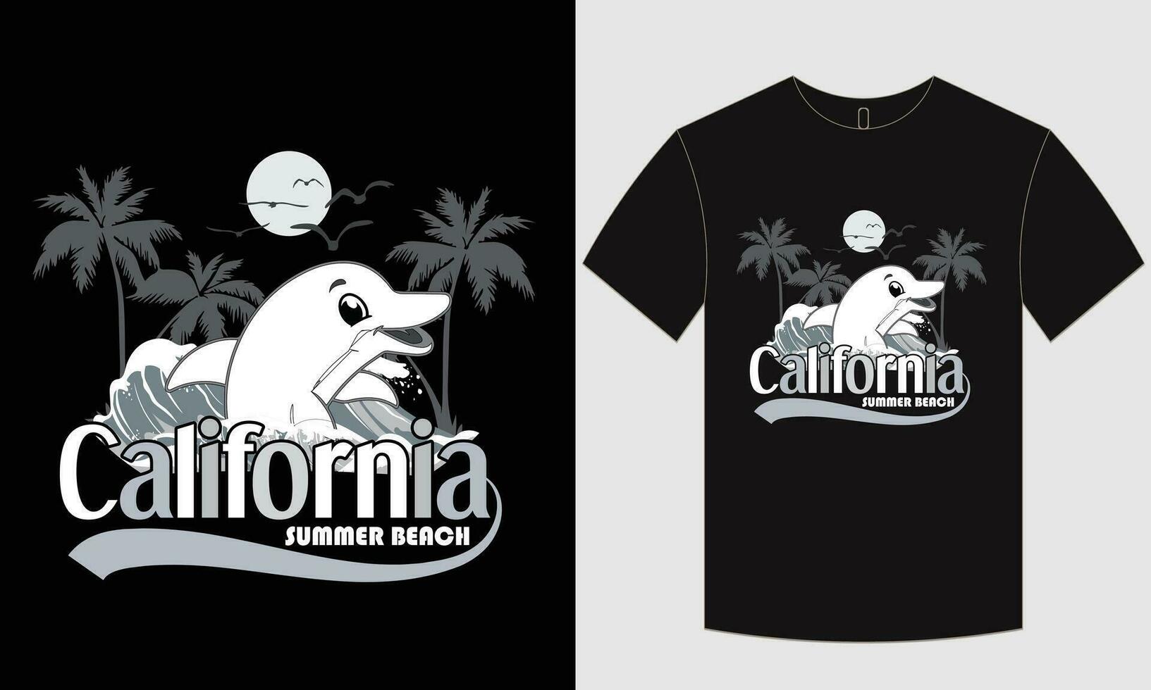 California y verano camiseta diseño vector