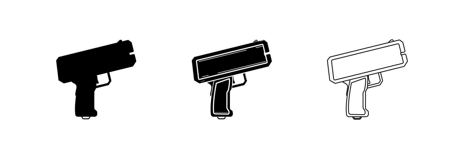 Money gun icon. vector