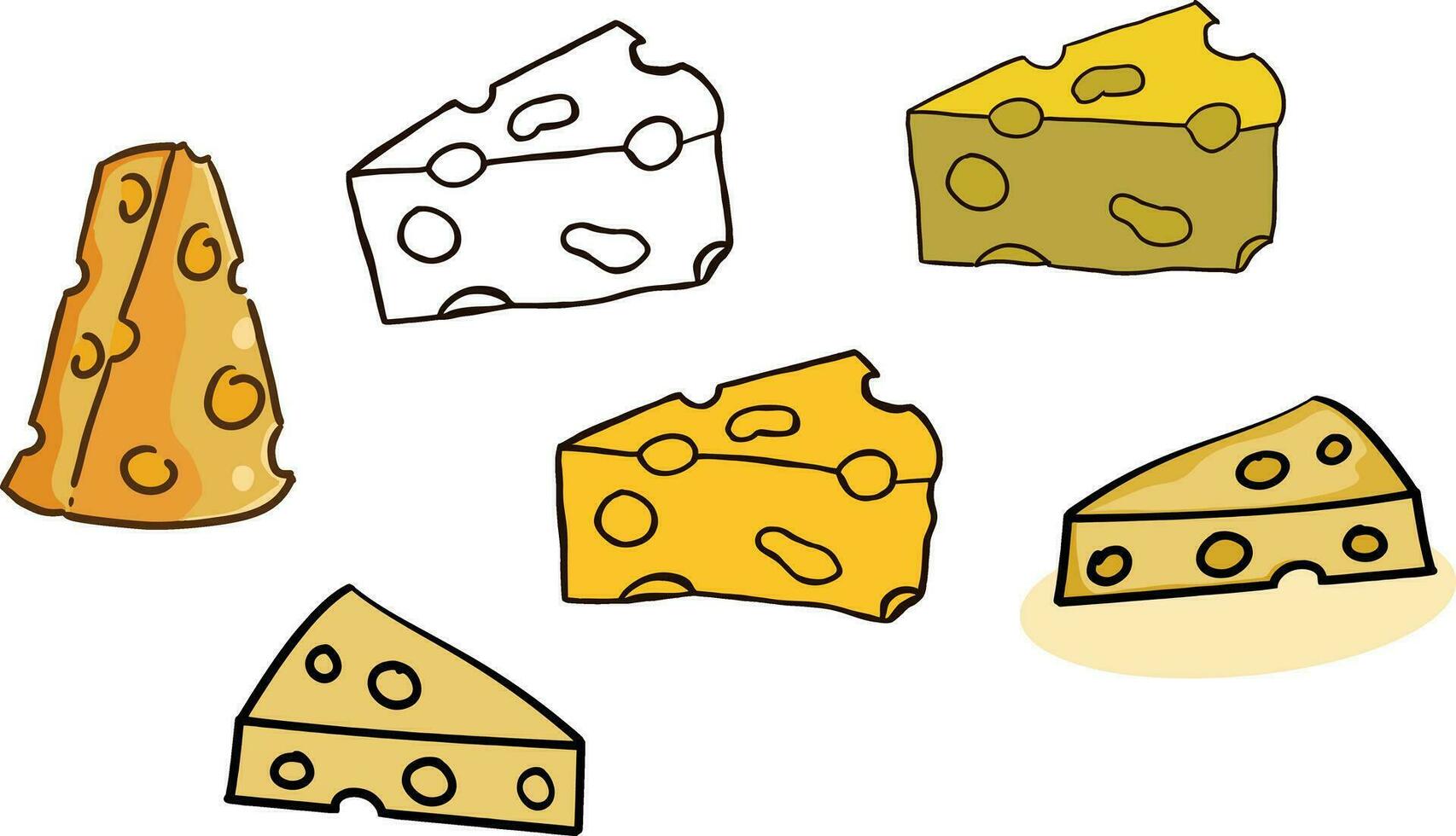 conjunto de queso vector ilustraciones