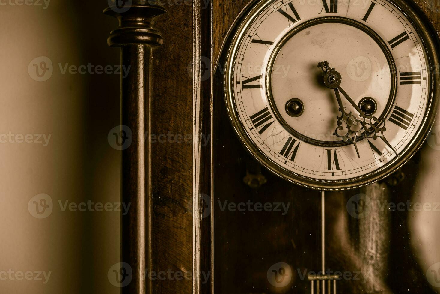 Old antique wall clock. photo
