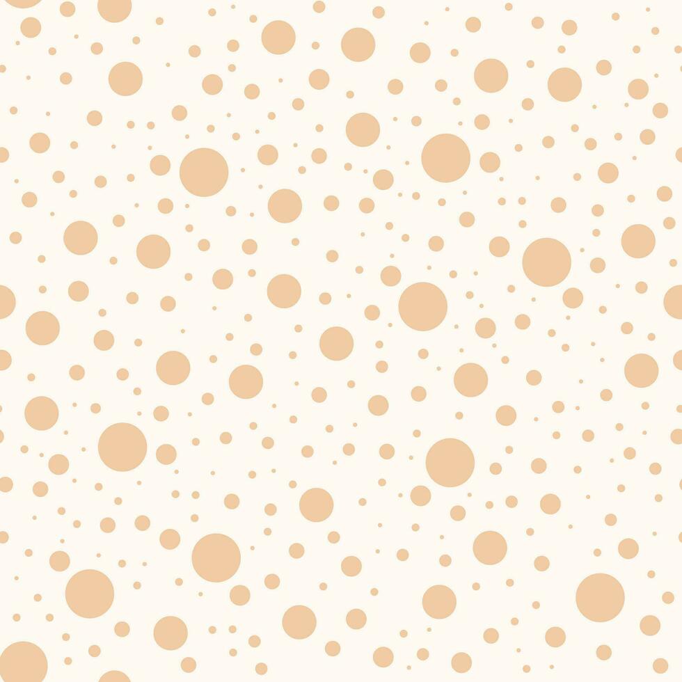 Tender hygge polka dot in random order seamless pattern vector illustration, decorative texture of round circles in random order, simple repeat ornament