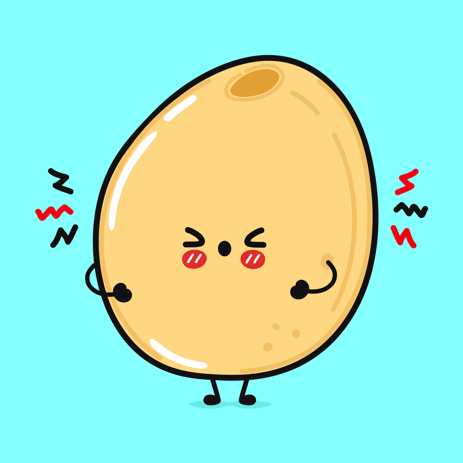 Angry Millet character. Vector hand drawn cartoon kawaii character