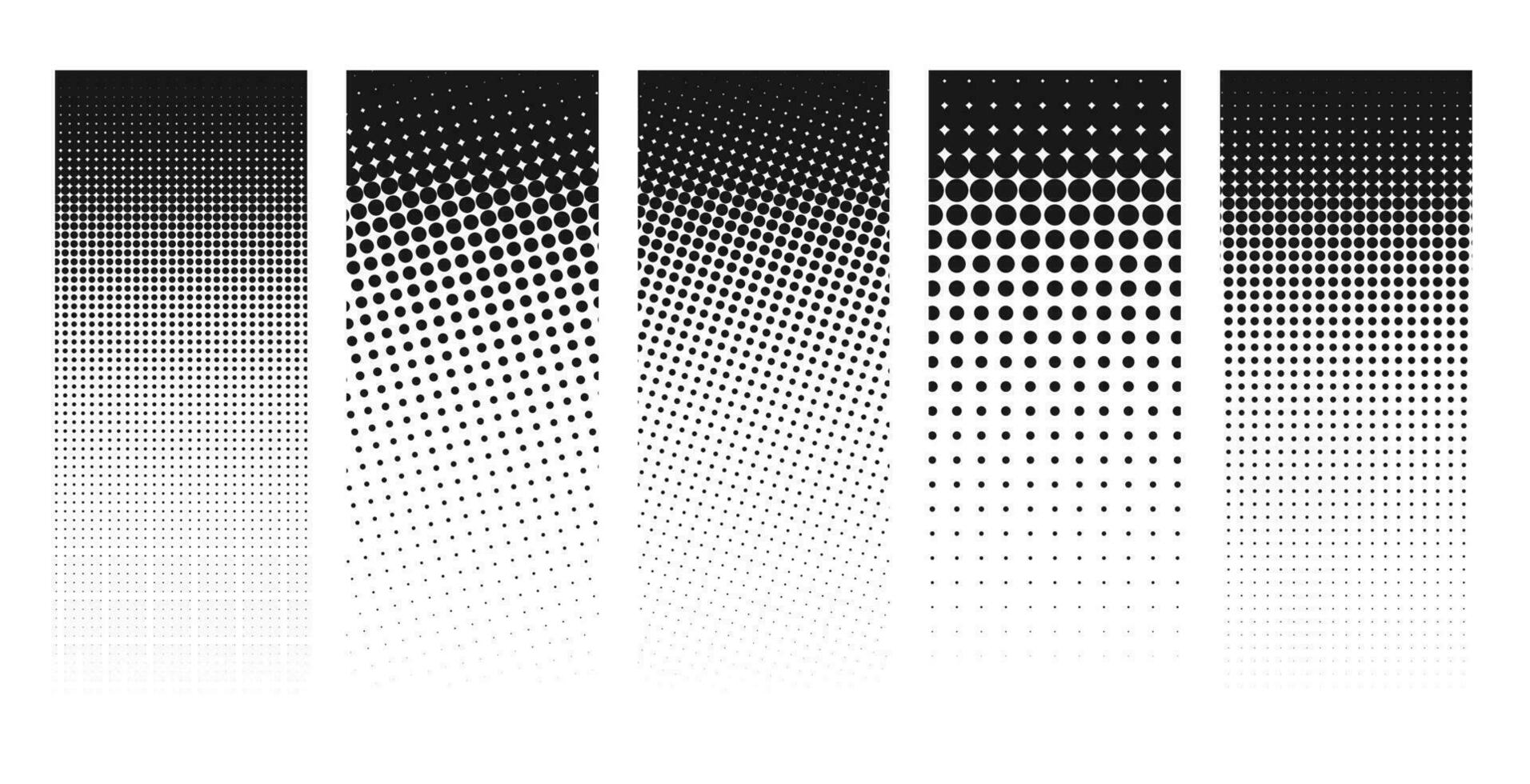 Vector Black Halftone Dots Background Collection for your Design .