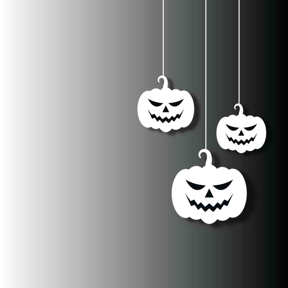A Halloween background with jack-o-lanterns, bats, and crows. vector