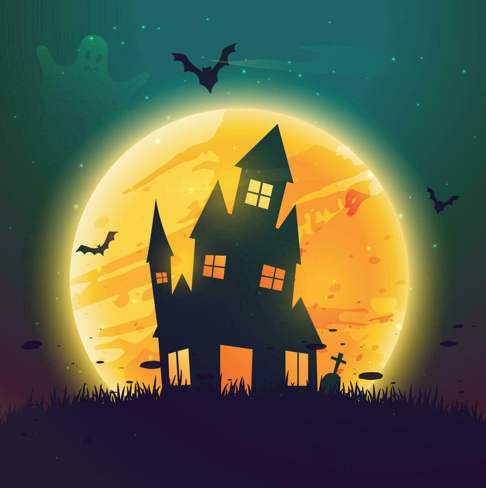 Spooky halloween night, holiday background, EPS 10, contains transparency vector