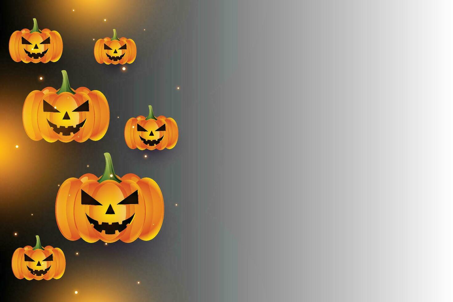 un Víspera de Todos los Santos antecedentes con Jack-o-lanterns, murciélagos, y cuervos vector