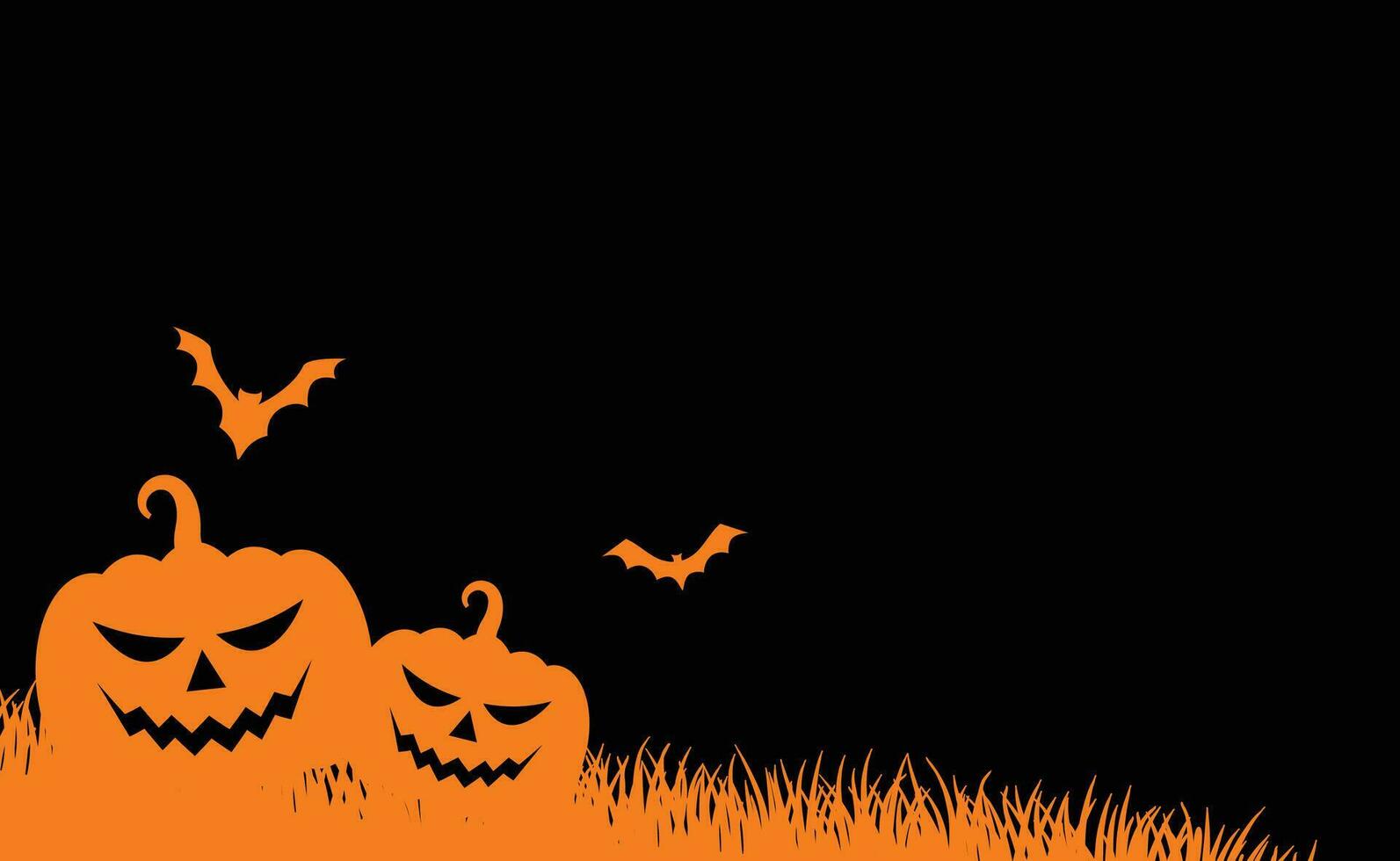 A Halloween background with jack-o-lanterns, bats, and crows. vector