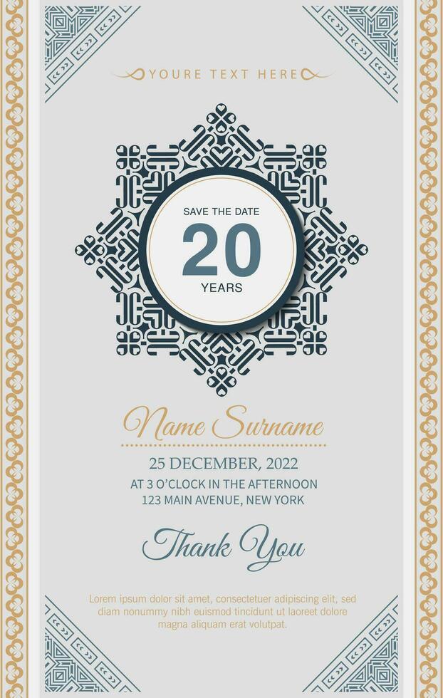 ornament pattern style elegant birthday invitation vector