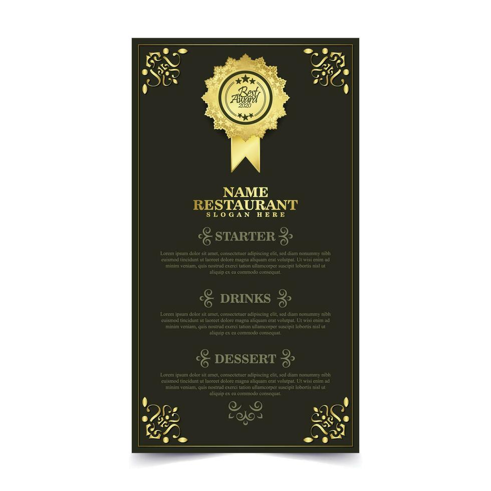 Elegant Menu Layout with Ornamental Elements vector