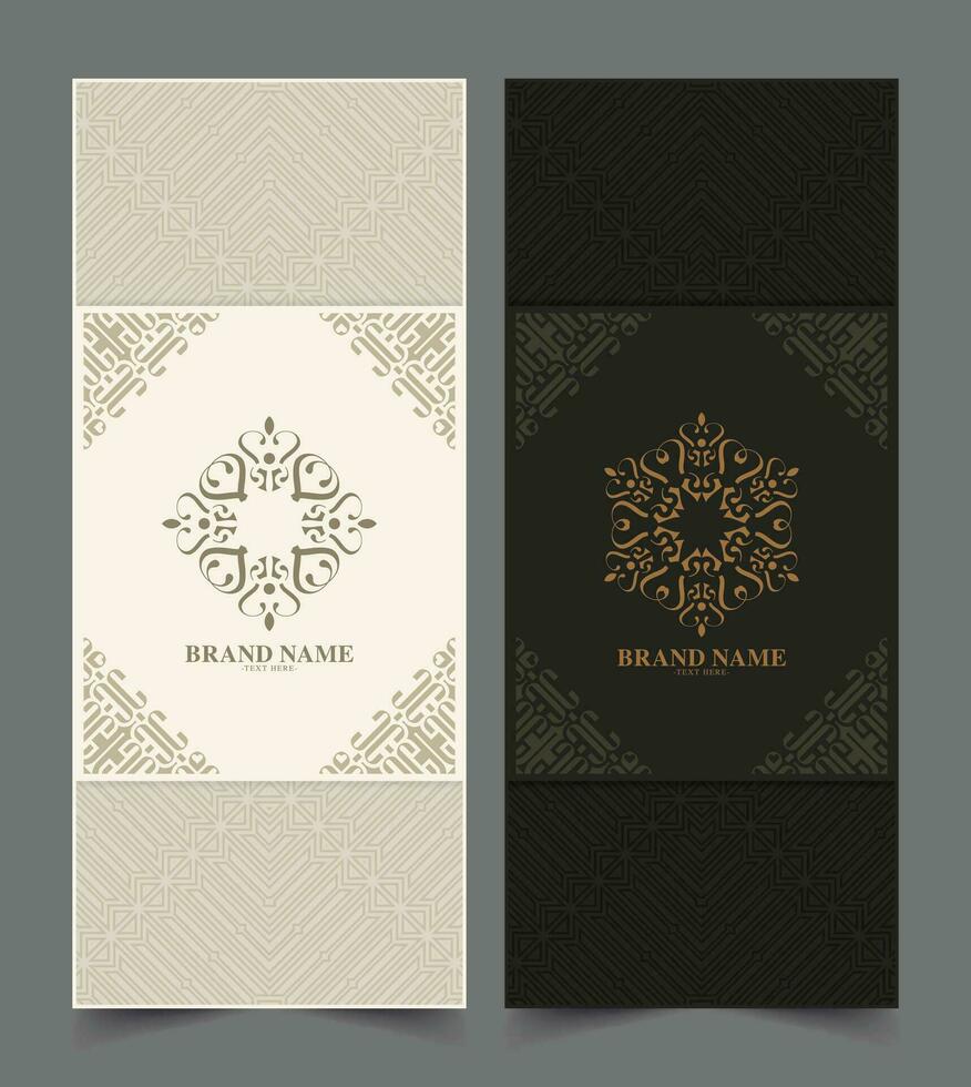 elegante mandala decorativo tarjeta en oro color vector