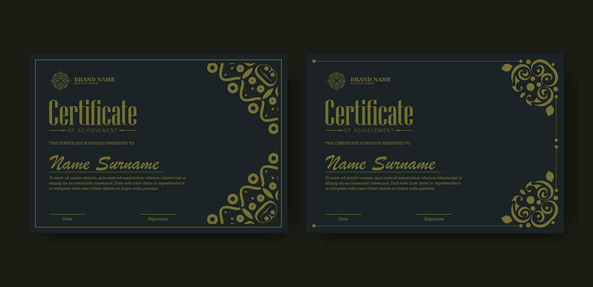 Achievement certificate best award diploma vector