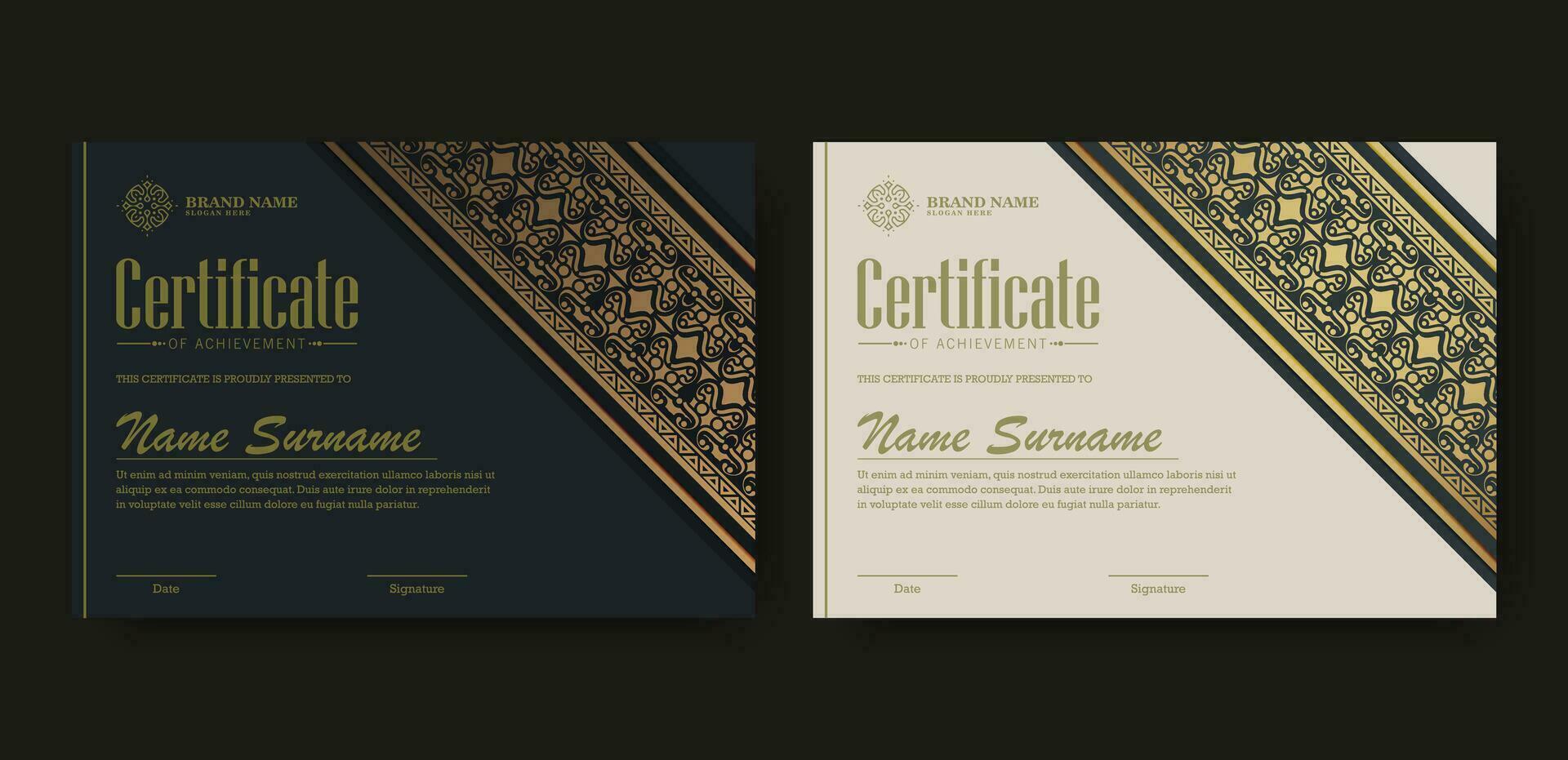 Achievement certificate best award diploma vector