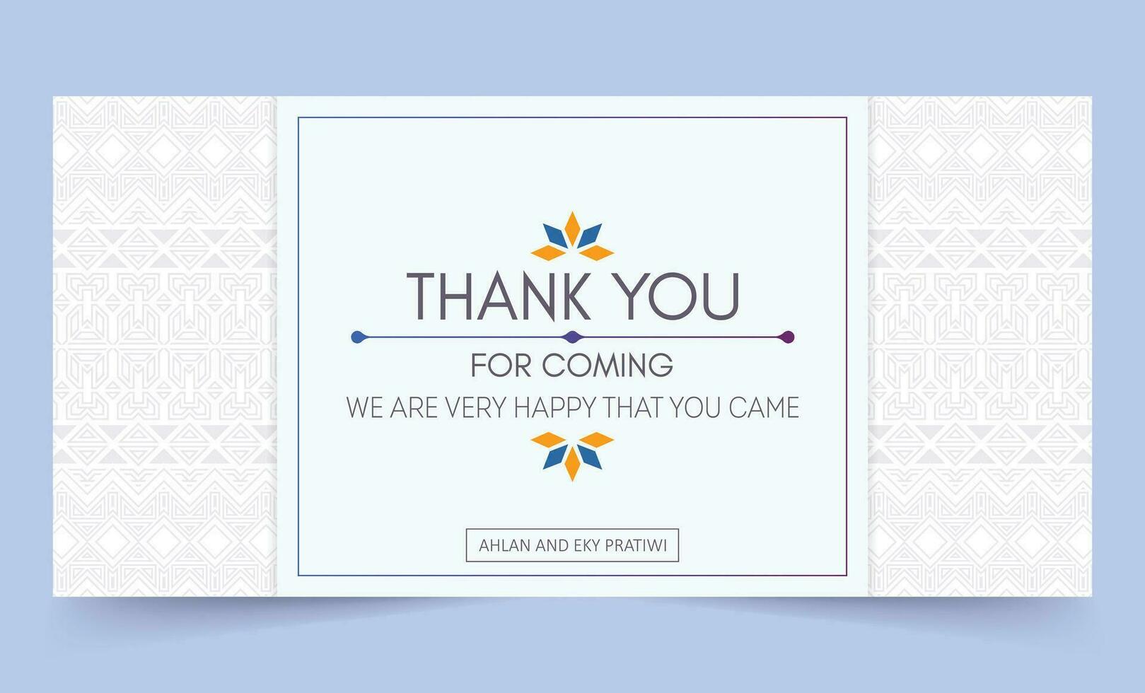 classic thank you wedding card vector