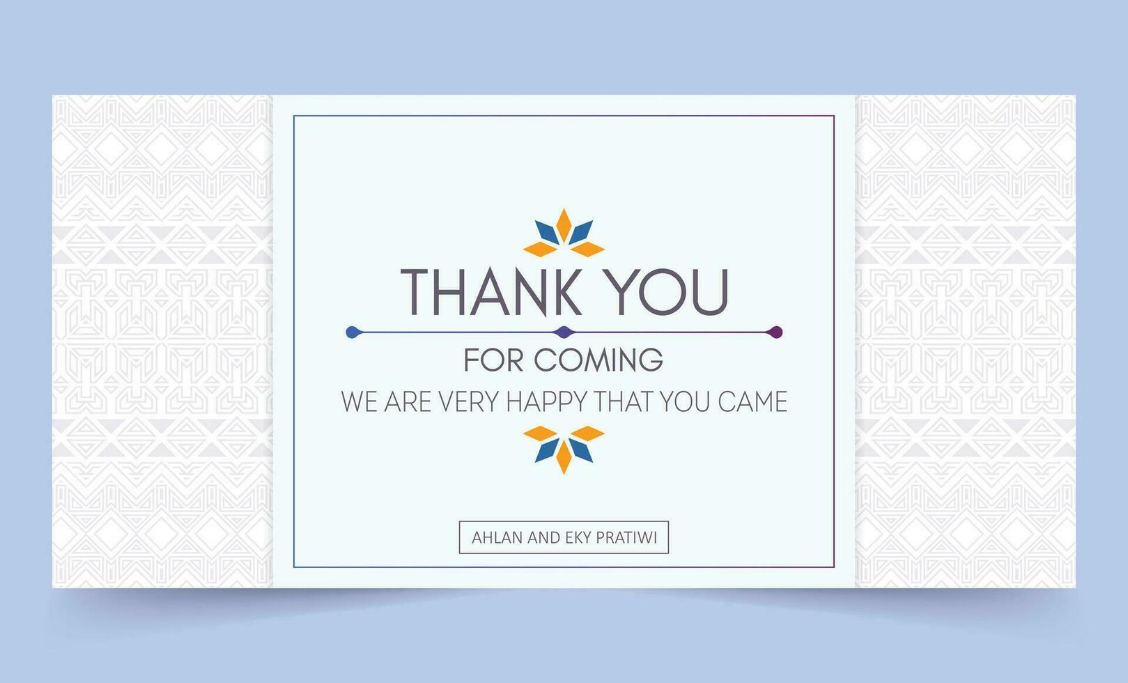 classic thank you wedding card vector