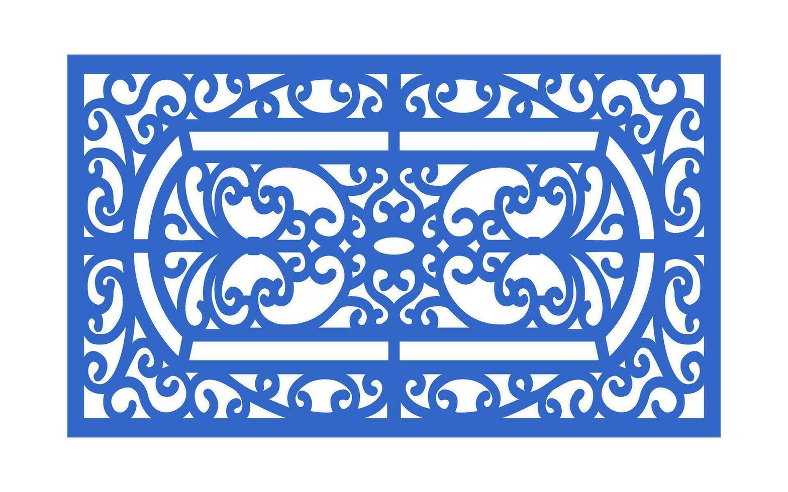 Decorative floral patterns, geometric template for cnc laser cutting vector