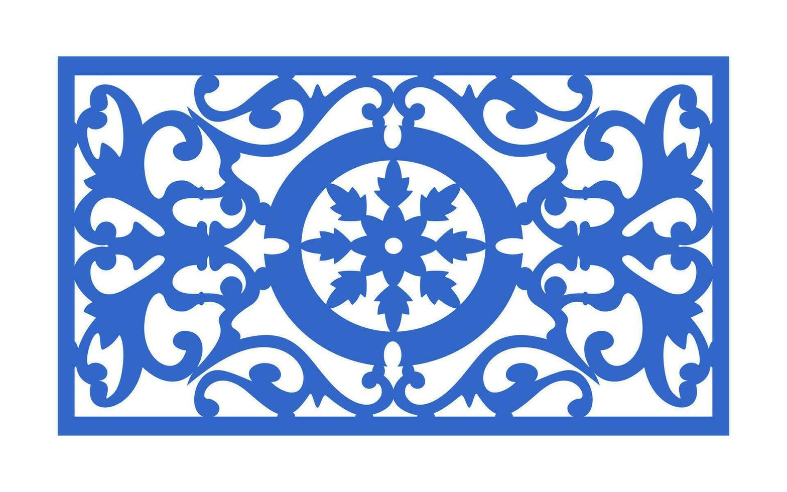 Decorative floral patterns, geometric template for cnc laser cutting vector