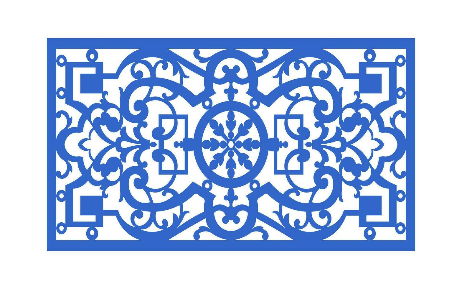 Decorative floral patterns, geometric template for cnc laser cutting vector