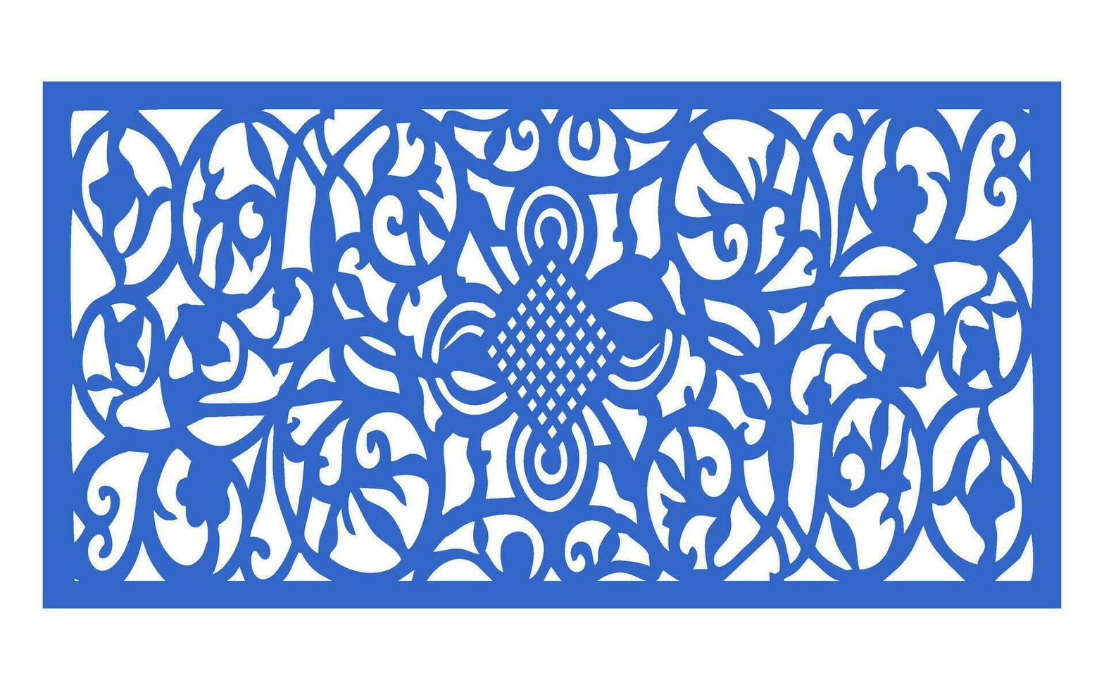 Decorative floral patterns, geometric template for cnc laser cutting vector