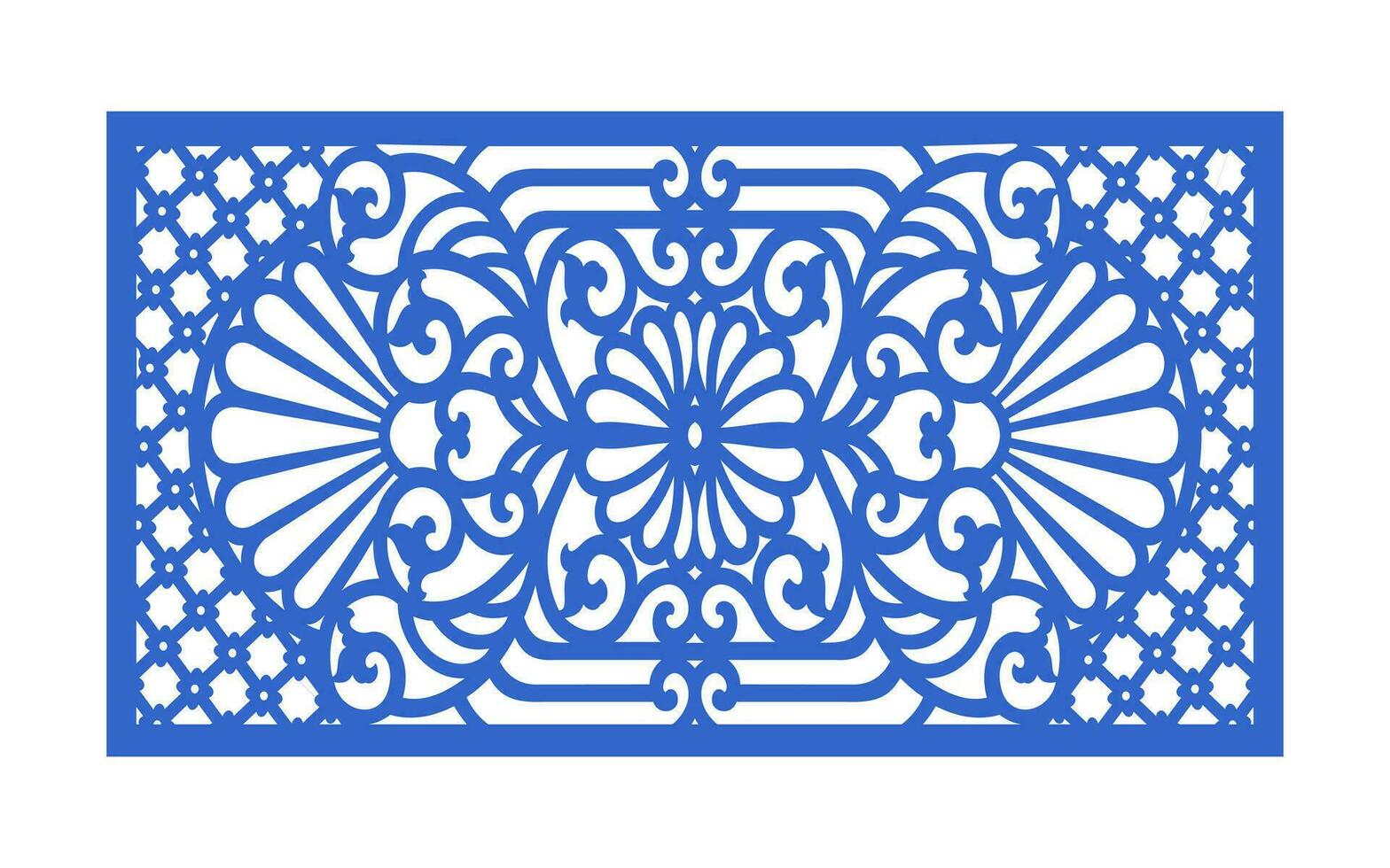 Decorative floral patterns, geometric template for cnc laser cutting vector