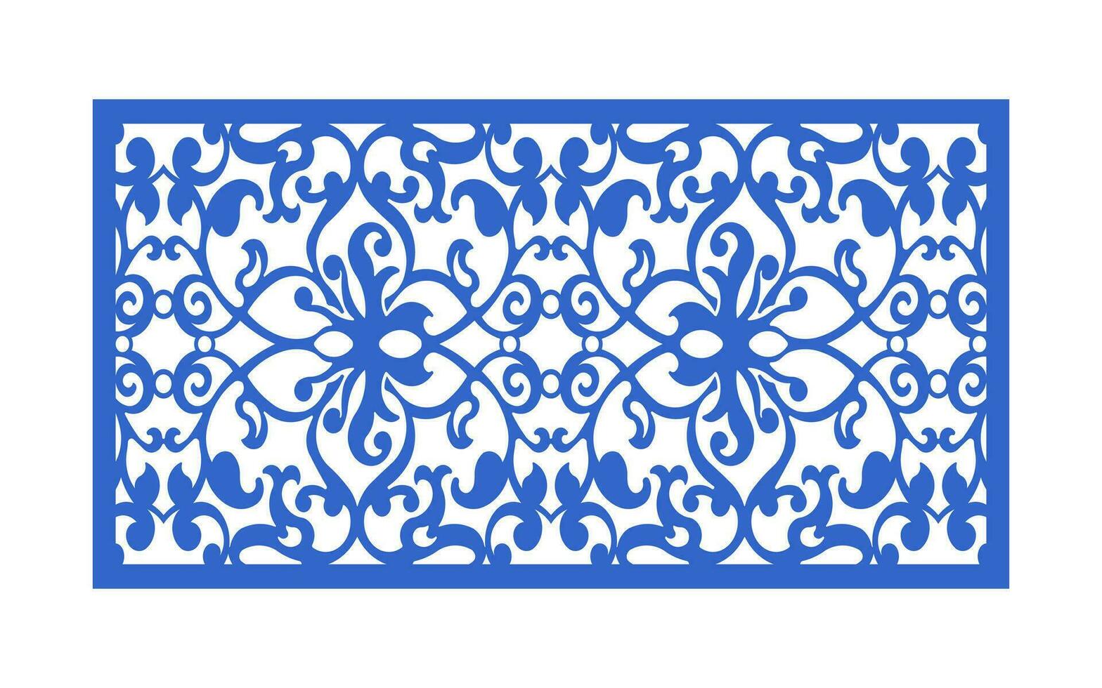 Decorative floral patterns, geometric template for cnc laser cutting vector