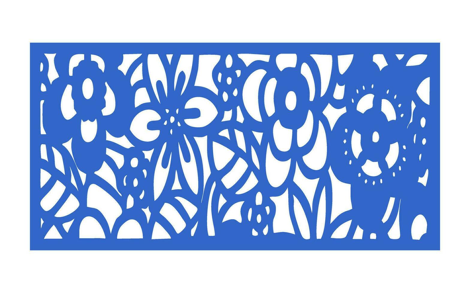 Decorative floral patterns, geometric template for cnc laser cutting vector