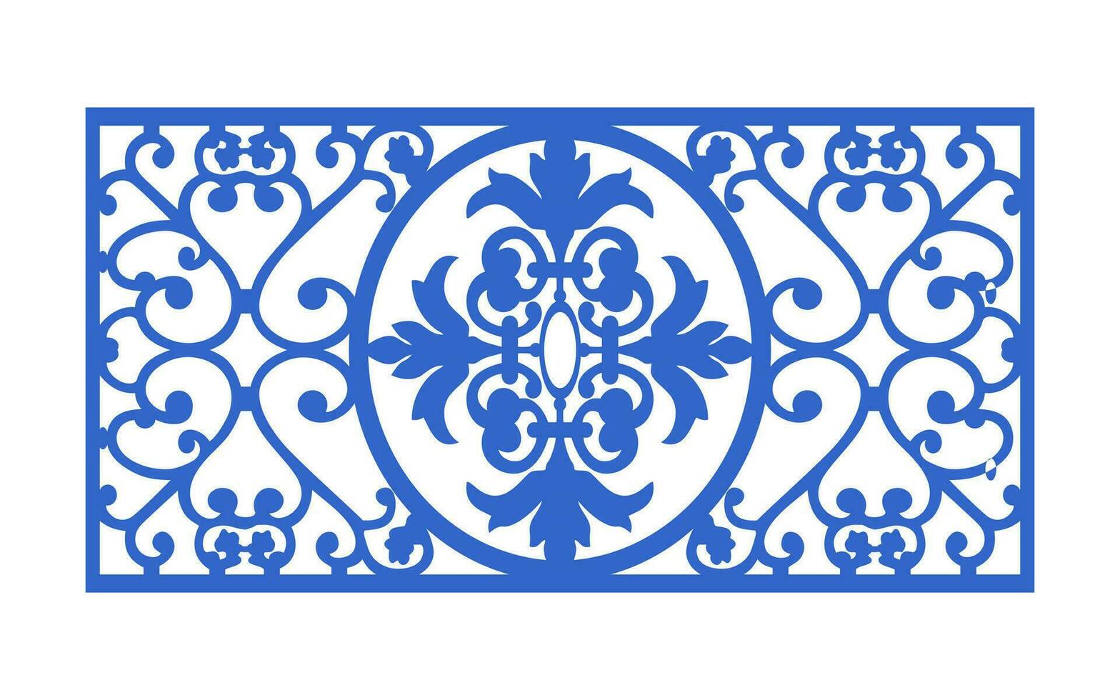 Decorative floral patterns, geometric template for cnc laser cutting vector