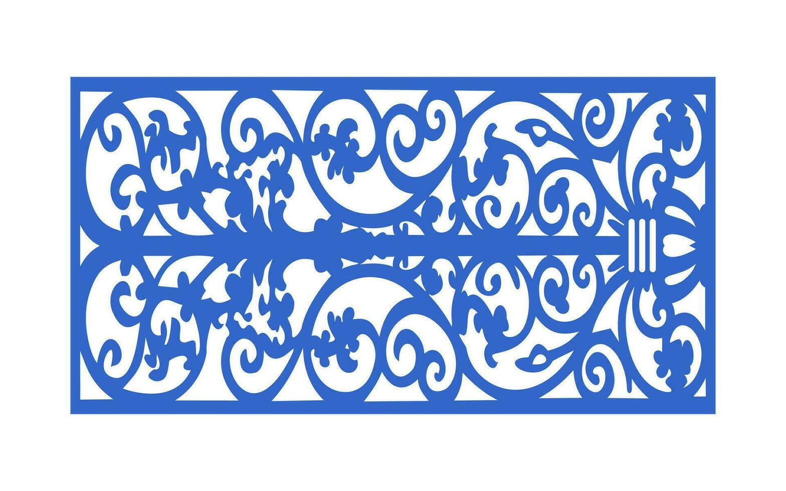 Decorative floral patterns, geometric template for cnc laser cutting vector