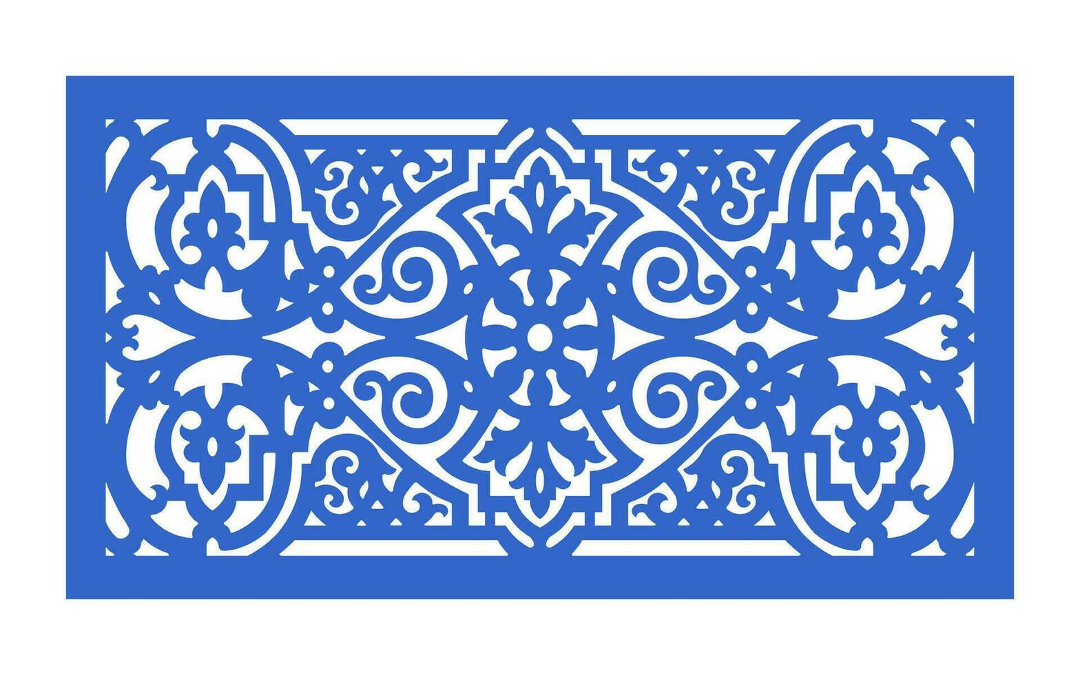 Decorative floral patterns, geometric template for cnc laser cutting vector