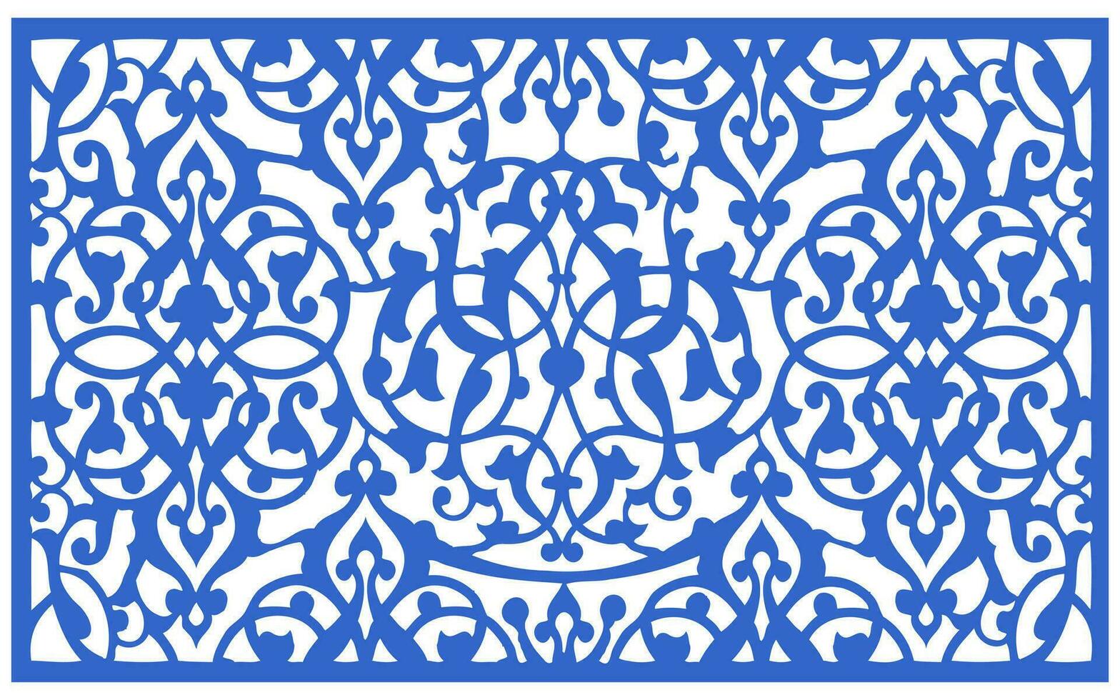 Decorative floral patterns, geometric template for cnc laser cutting vector