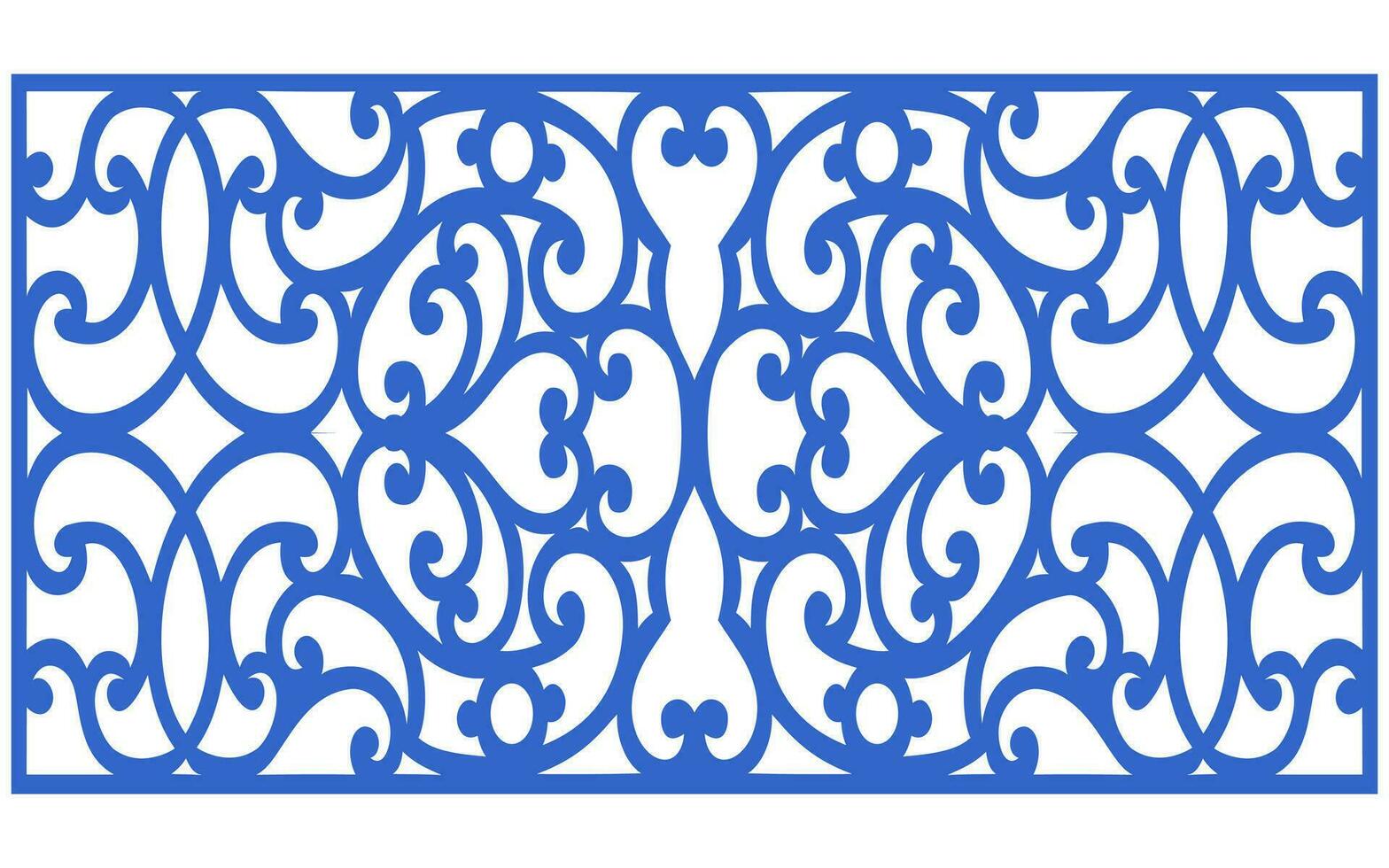 Decorative floral patterns, geometric template for cnc laser cutting vector