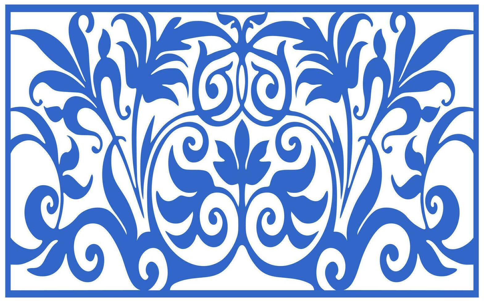 Decorative floral patterns, geometric template for cnc laser cutting vector