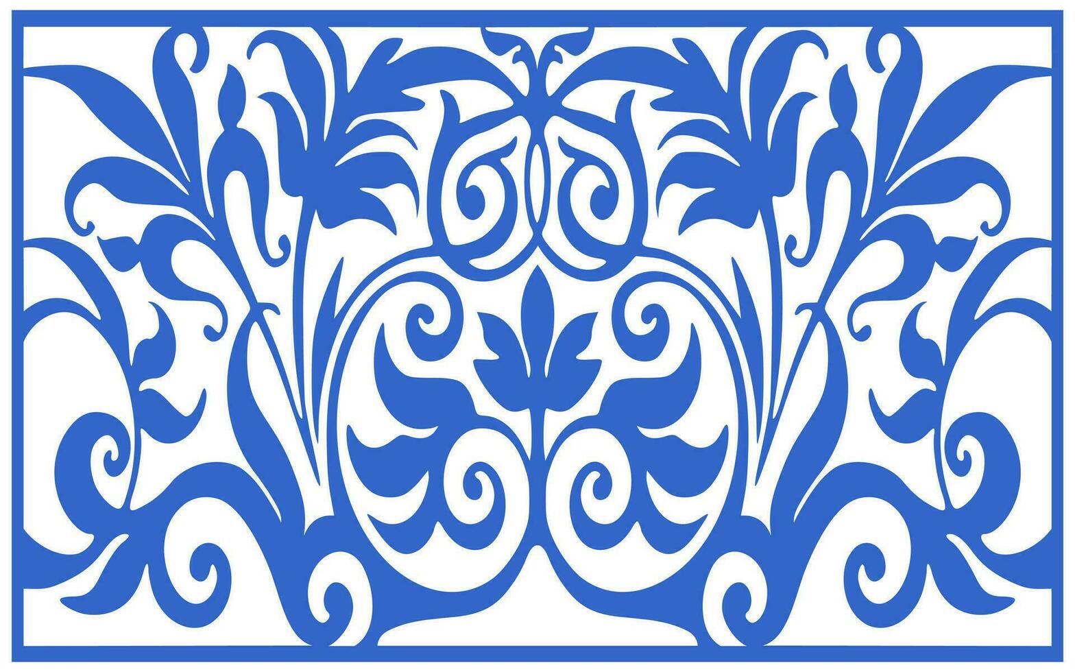 Decorative floral patterns, geometric template for cnc laser cutting vector