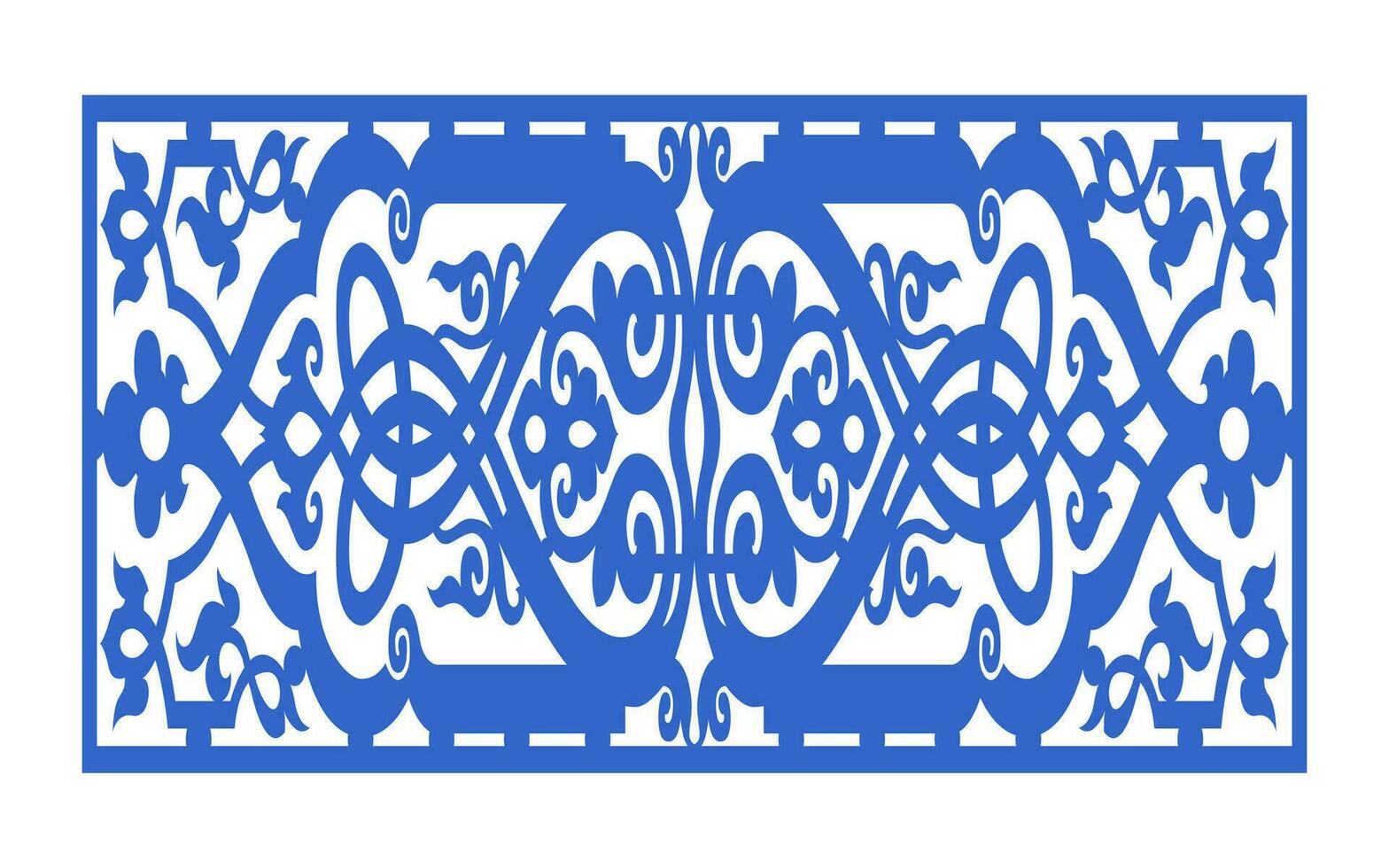 Decorative floral patterns, geometric template for cnc laser cutting vector