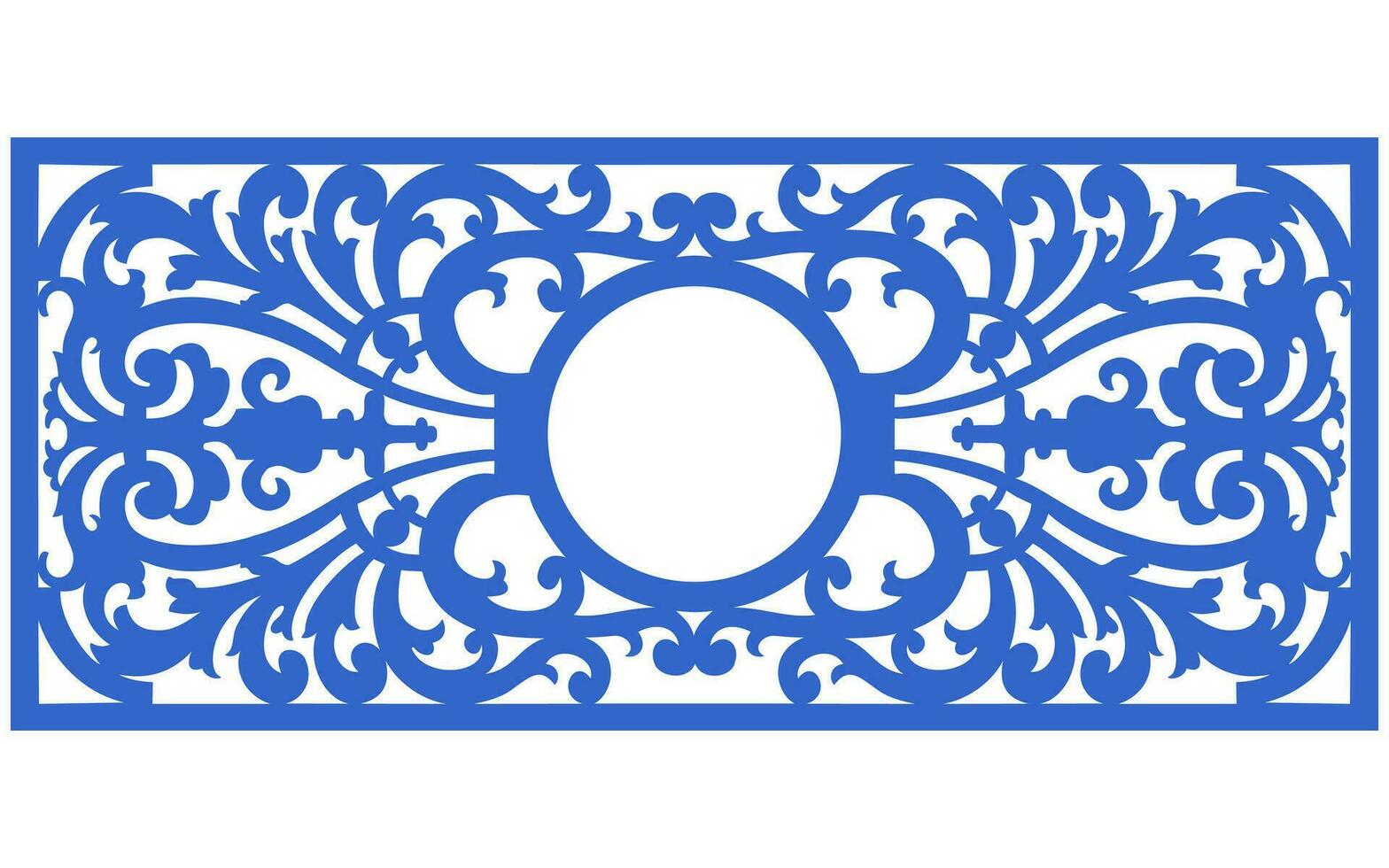 Decorative floral patterns, geometric template for cnc laser cutting vector