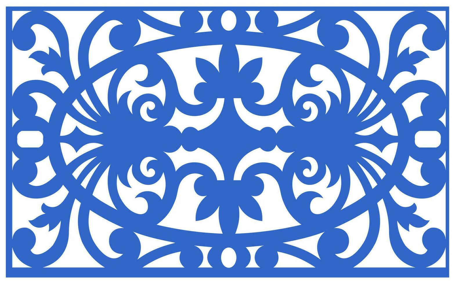 Decorative floral patterns, geometric template for cnc laser cutting vector