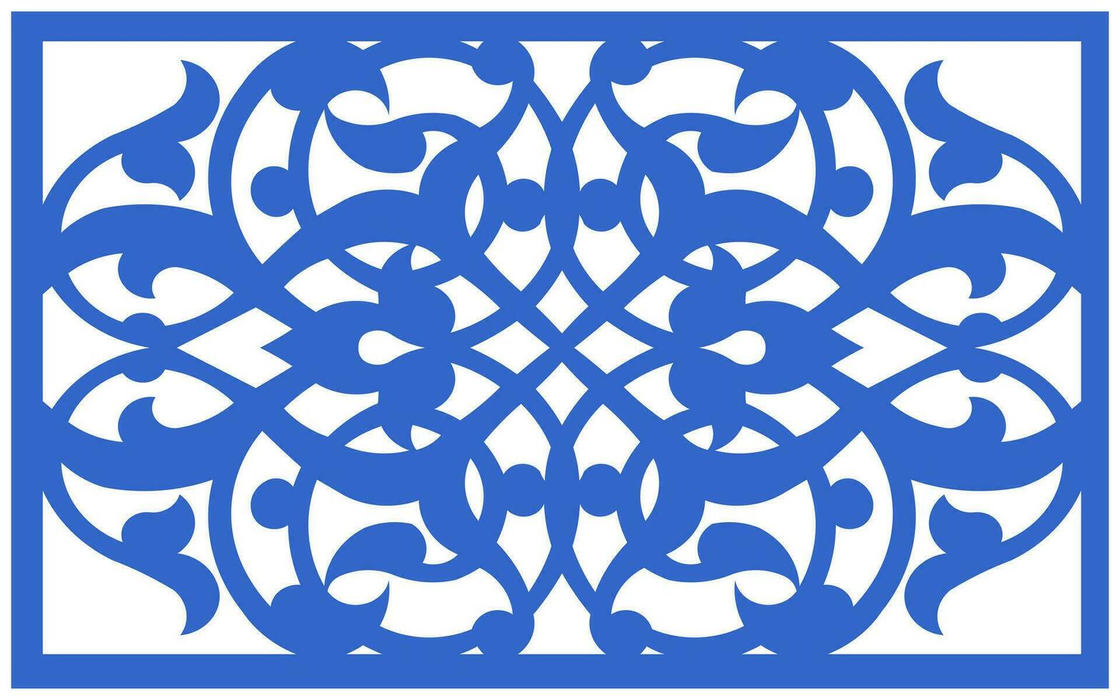 Decorative floral patterns, geometric template for cnc laser cutting vector