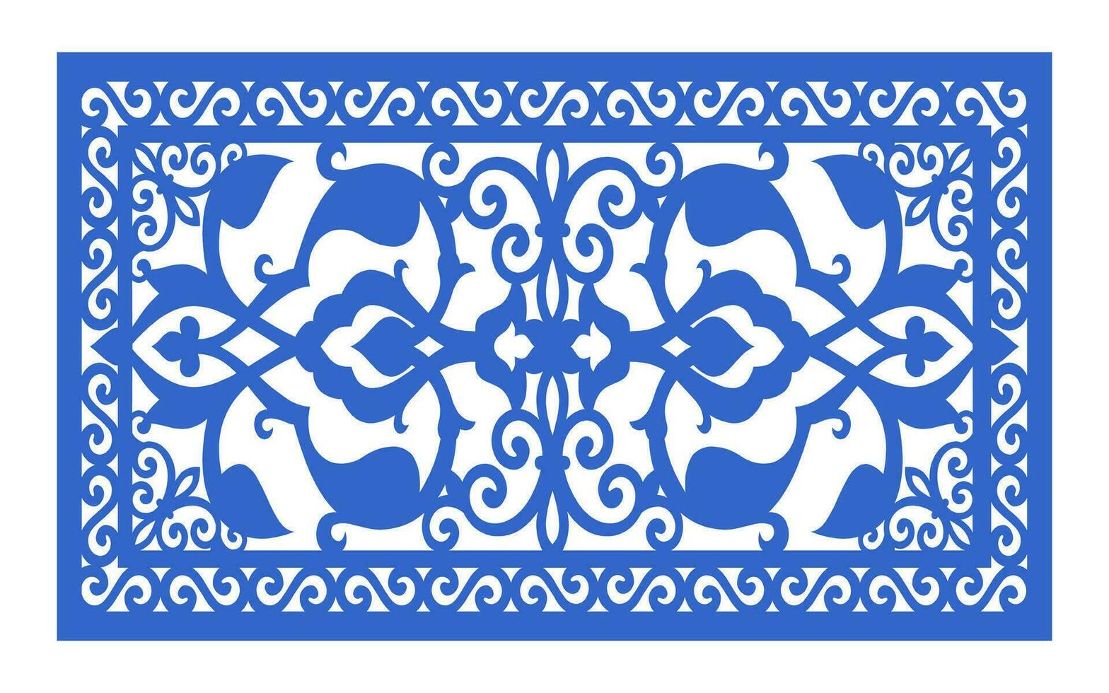 Decorative floral patterns, geometric template for cnc laser cutting vector