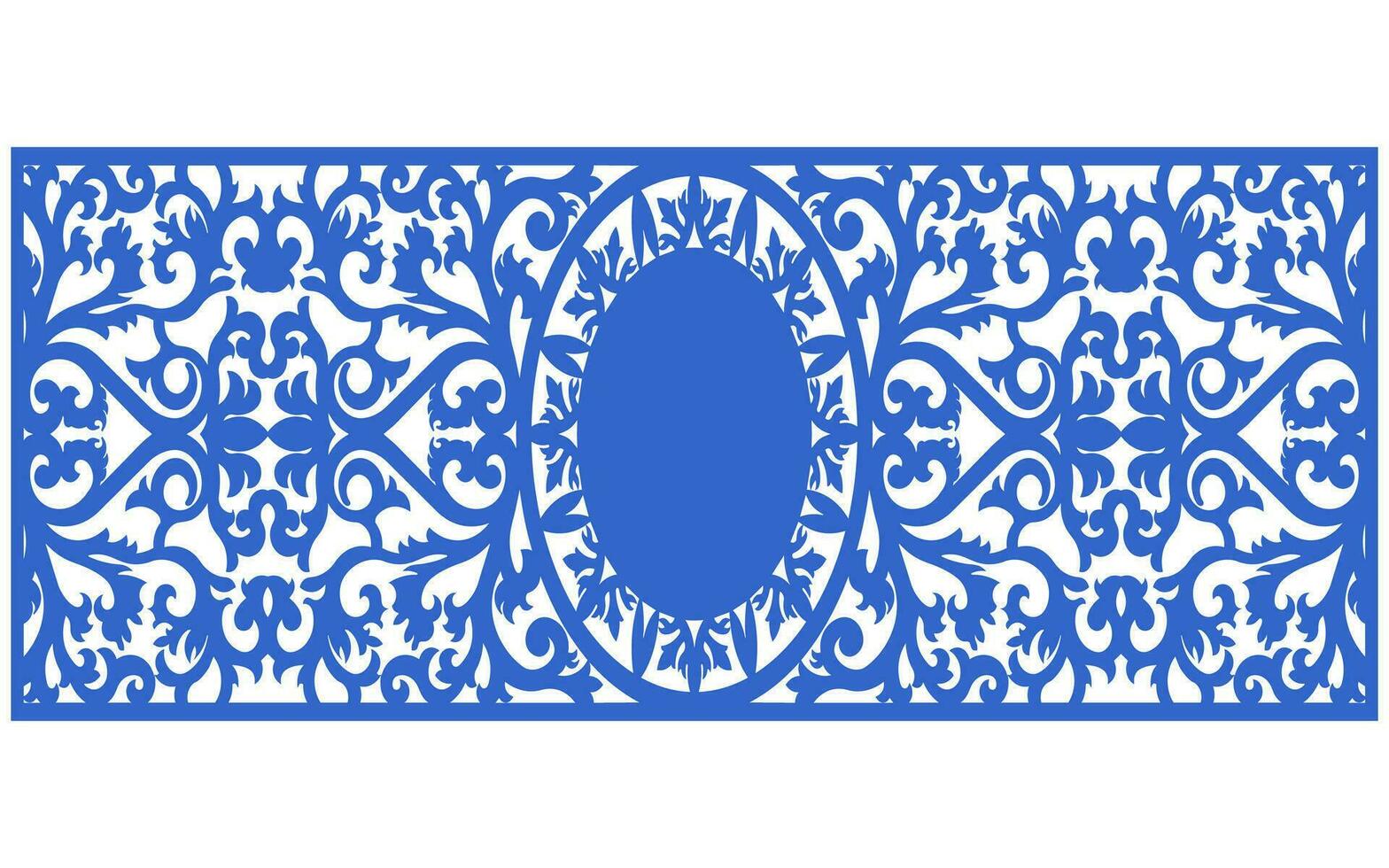 Decorative floral patterns, geometric template for cnc laser cutting vector
