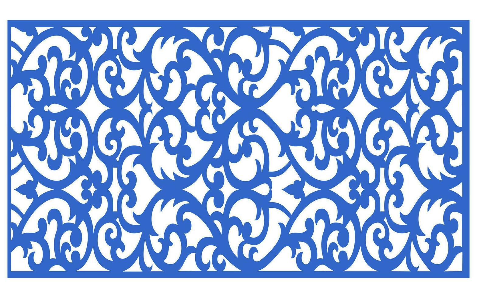 Decorative floral patterns, geometric template for cnc laser cutting vector