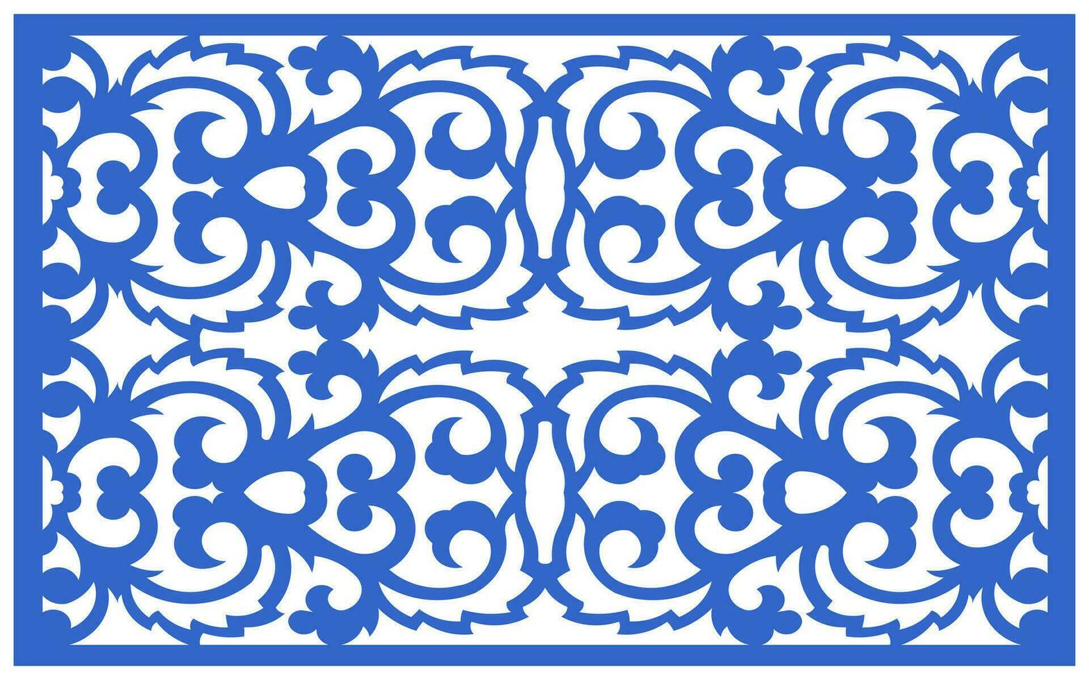 Decorative floral patterns, geometric template for cnc laser cutting vector