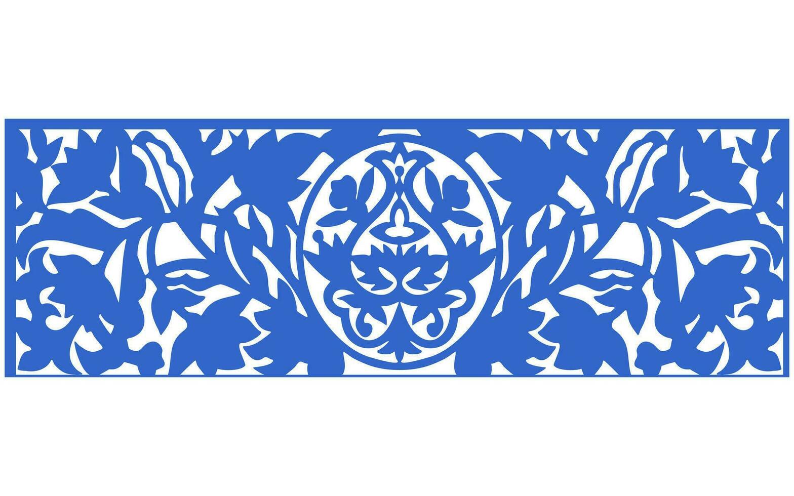 Decorative floral patterns, geometric template for cnc laser cutting vector