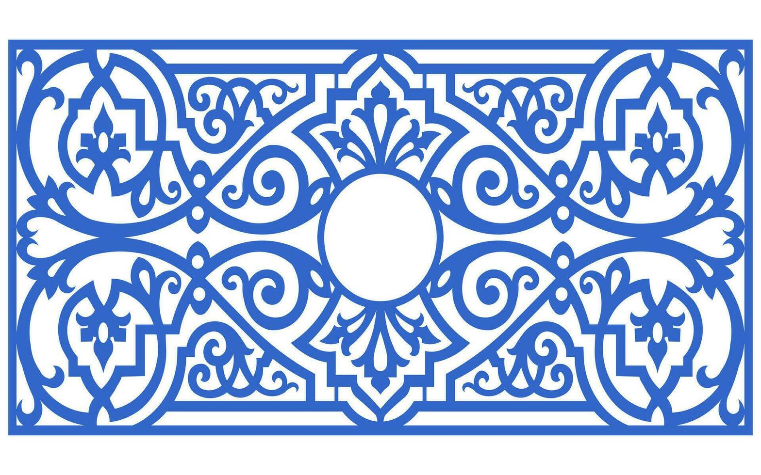 Decorative floral patterns, geometric template for cnc laser cutting vector