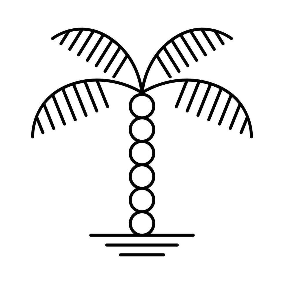Geometric palm tree vector icon design. Bohemian flat icon.