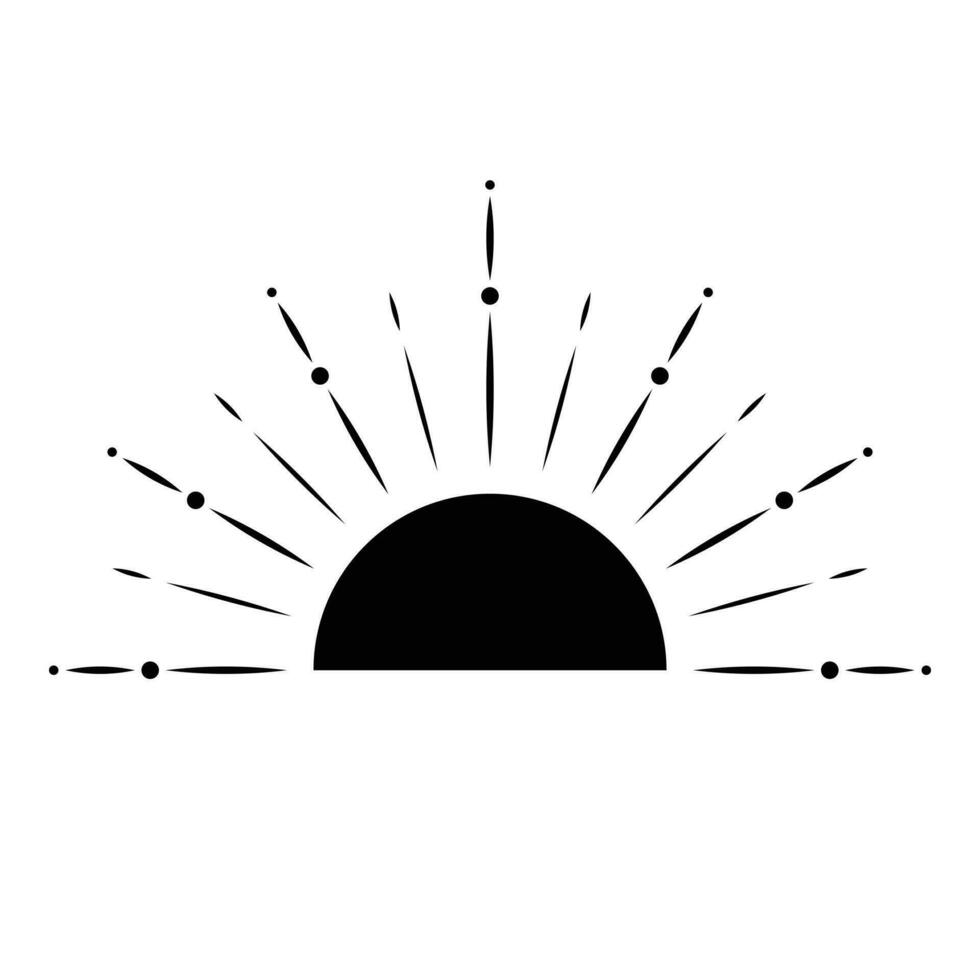 Tropical sun vector icon design. Bohemian flat icon.