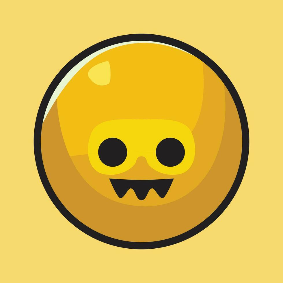 Creepy cartoon vector design. Danger avatar expression.