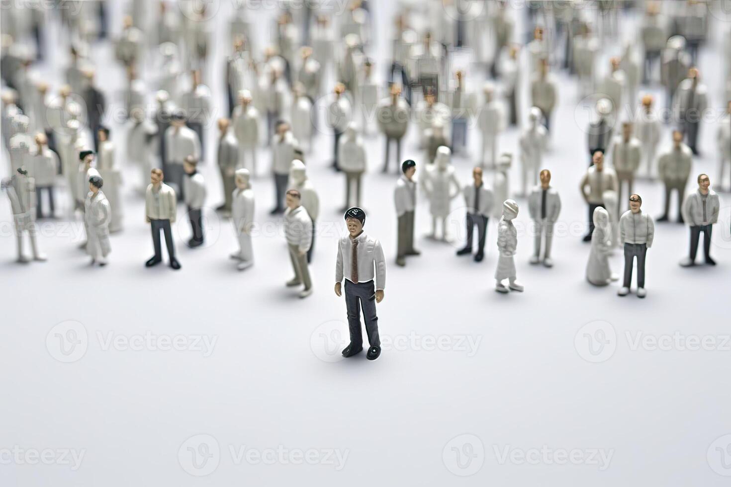 Generative AI illustration of HR manager or human resources. Leader stands out from crowd. photo