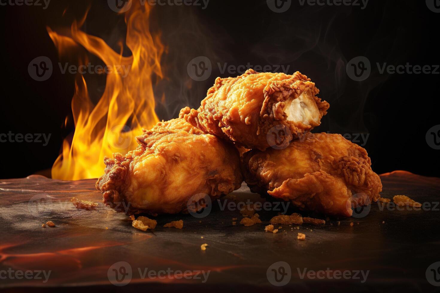 illustration of fried chicken plain background photo