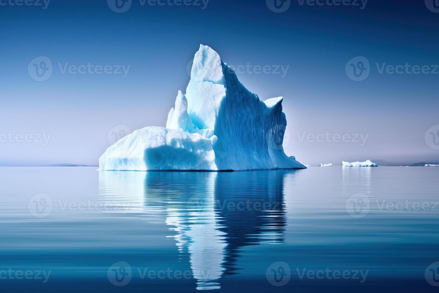 illustration of large iceberg floating in the sea. Tip of the iceberg photo