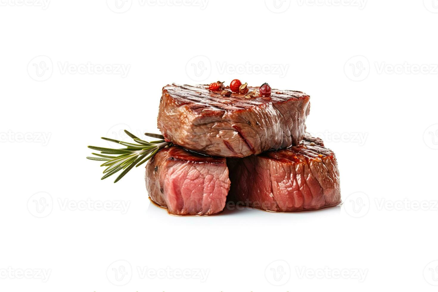 Beef steak medium grilled isolated on white background. ai generated photo